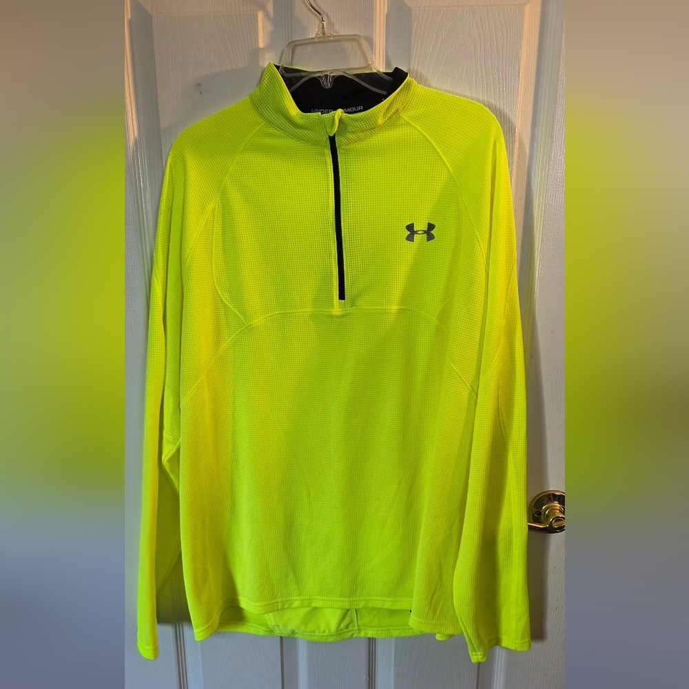 Under Armour Men's Neon Yellow Performance Long Sleeve Running Shirt XL Regular